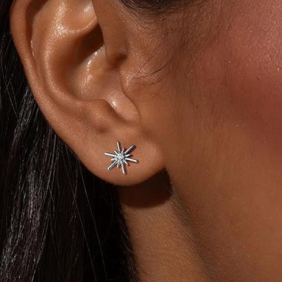 Boucles d'oreilles Puces Étoile Femmes Puces d' Oreille Étoile Strass Puces Scintillantes Minimalistes Port Quotidien Bijoux de Fête Cadeau pour Elle