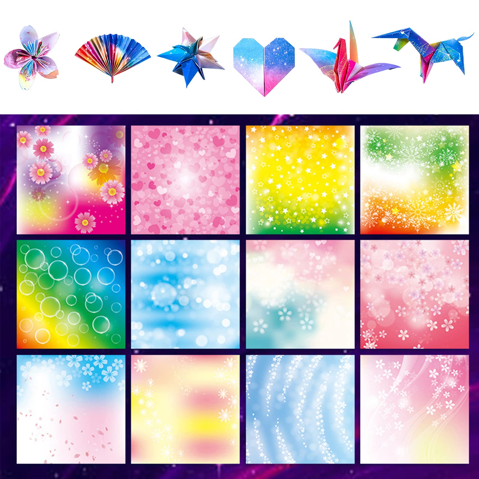 

Origami Origami Star Confetti Gradient Colorful Printed Thousand Cranes Origami of [150 Sheets] Case, Origami, Kids Handmade, Origami, Origami,