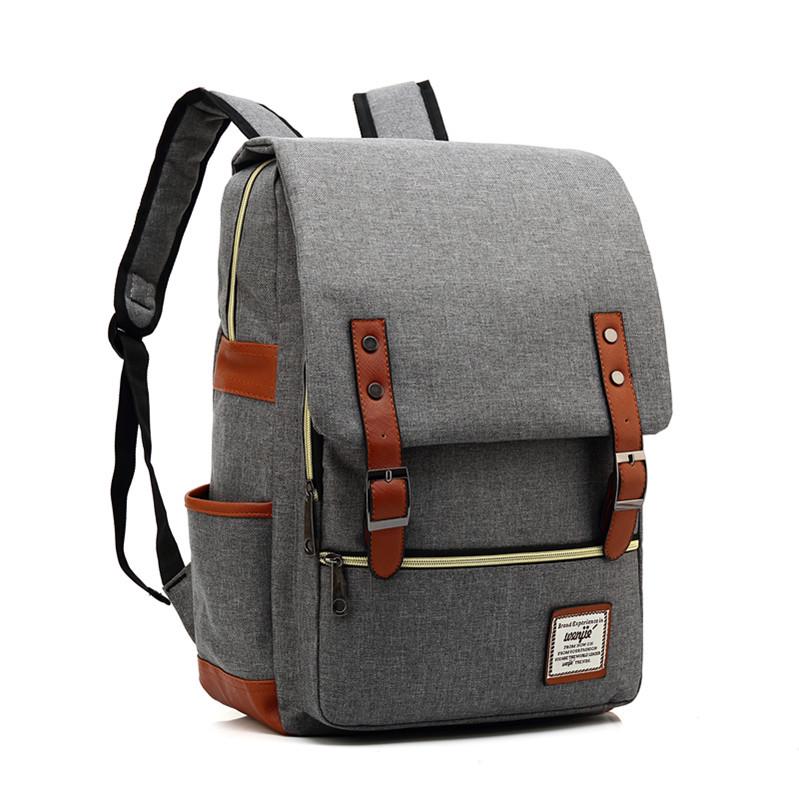 Retro Canvas USB Travel Backpack for Men and Women