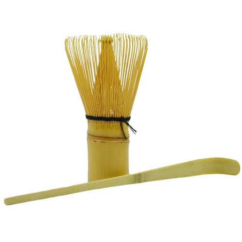 YANXIO 3-Piece Tea Ceremony Utensil Set: Tea Whisk, Tea Scoop, Tea Whisk Rest, and Bamboo Whisk. Made of Bamboo.