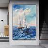 Abstract Ship Canvas Painting Sailing Wall Art Sail Boat Wall Art Seaside Wall Decor Sea Sunset Poster Living Room Decor Unframe