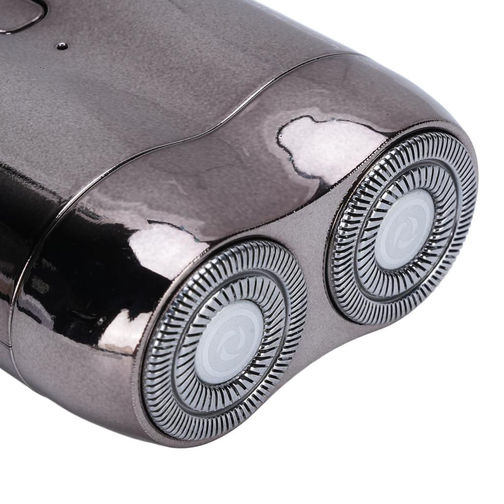 Electric Beard Trimmer for Men Aluminum Dual Blades Magnetic Rechargeable Portable Beard Trimmer for Home Travel Silver