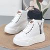 Mode 8CM Platå Sneakers för Kvinnor Höga Skor Kilklack Ankelstövlar Kvinnor Fritidsskor Vita Sneakers Promenadskor