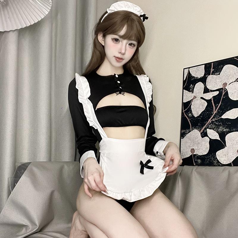 Goldene Xiao Sex Unterwäsche Sexy Durchsichtige Pyjamas Netz Verführung Hüftwickel Uniform Offener Einteiler Trägerhals Damen