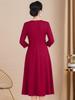 2025 Spring Wedding Formal Wear: Dignified Wine Red Dress for Mother of the Bride/Groom