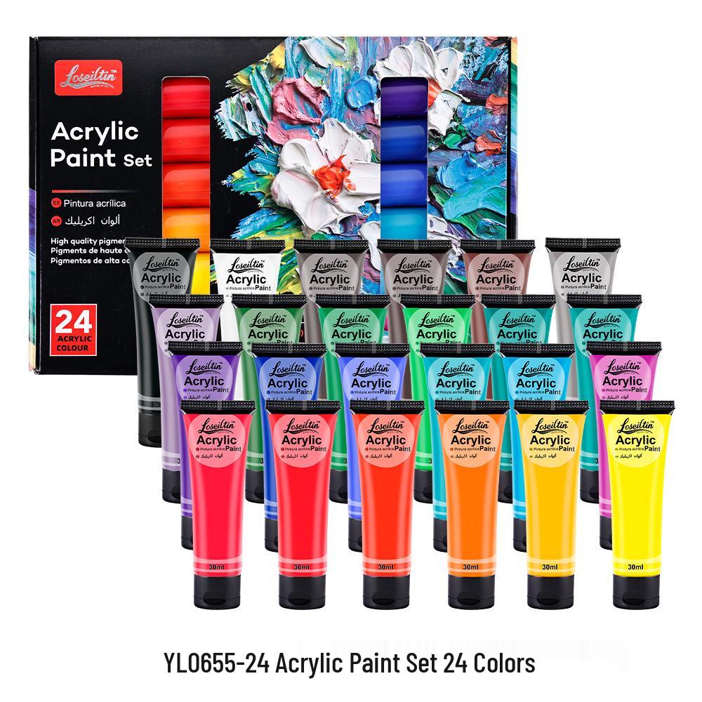 Acrylic Paint Set - 12 Colors, 500ml, Waterproof, Ideal for Art Students and DIY Projects