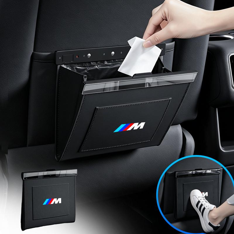 For BMW 5 7 Series G11 G12 G30 G31 G32 I8 I12 I15 G01 G02 G05 Car Seat Back Trash Bag Interior Storage Accessories Keychain