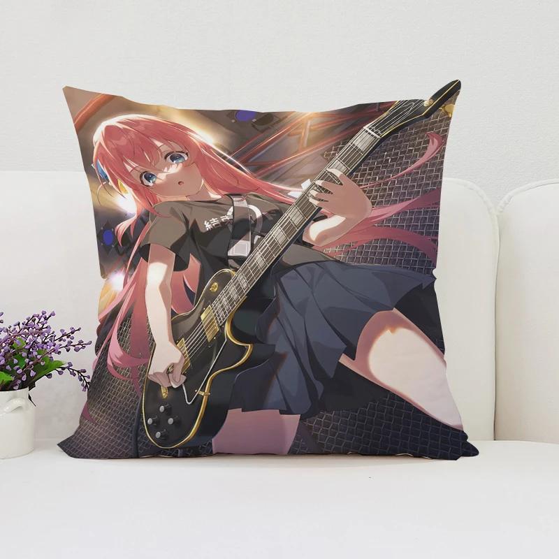 40x40cm B-Bocchi the Rock  Reversible Printed Pillow Covers Sofa Cushion Covers Chair Lumbar Cushion Bed Sleeping Pillow