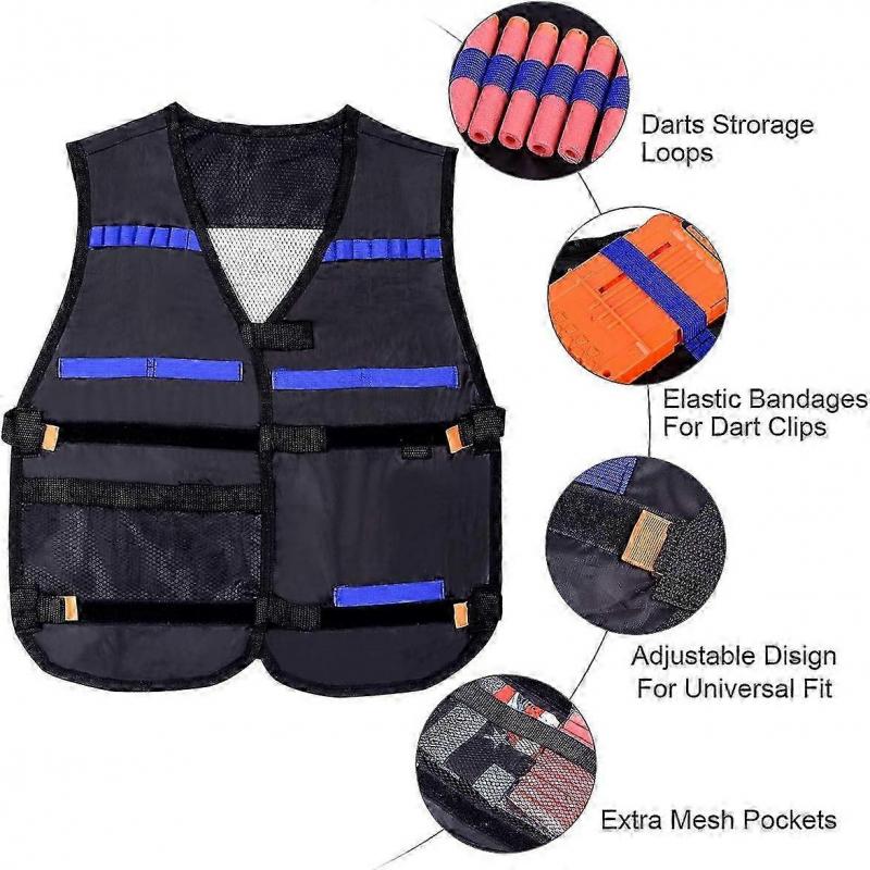 Nerf N-Strike Elite Tactical Vest 2-Pack Nerf Vest For Kids Tactical Vest Nerf Accessories Kit Kids Tactical Vest With 80 Dart For Nerf N-Strike Weapo