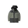 Puffer Jackets Men's Peat Army Green Hooded Thickened Patchwork Puffer Jacket (Unisex) Puffer Jackets A1ZJ5 X44