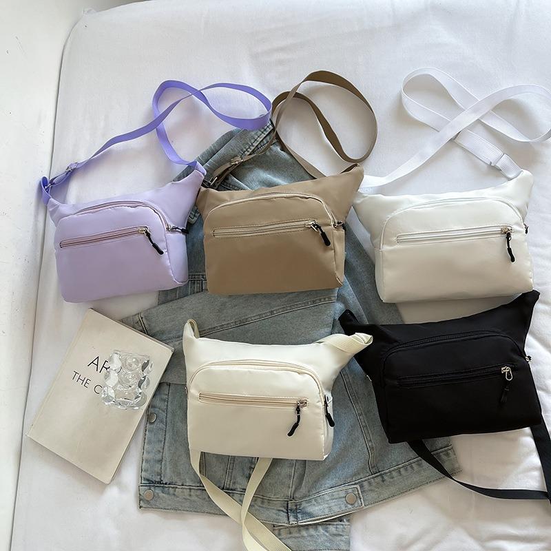 New casual messenger bag large capacity solid color couple fanny pack riding multi-function simple shoulder backpack