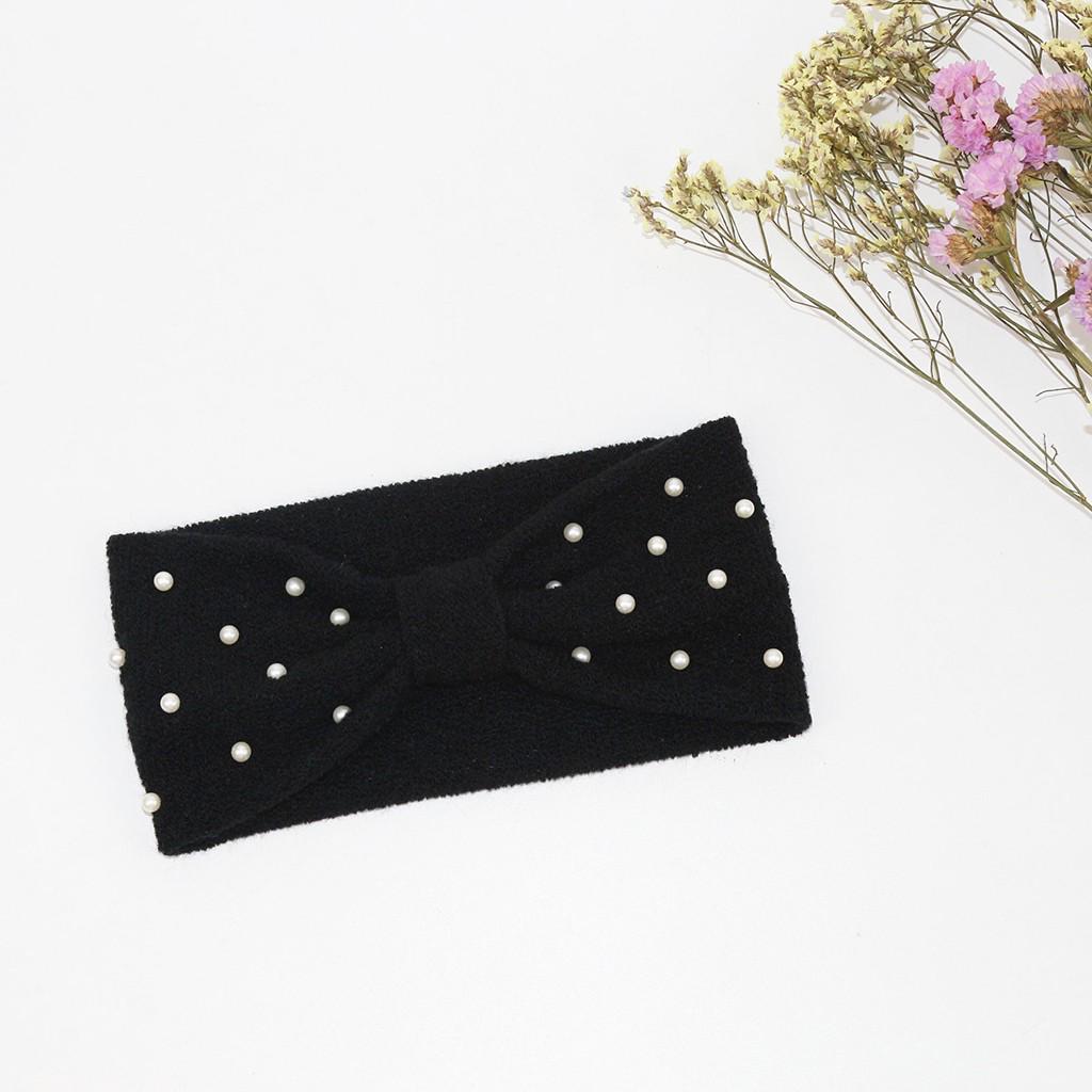 Women's Beaded Wool Knitted Winter Ear Warmer Girls Hair Accessories Headbands