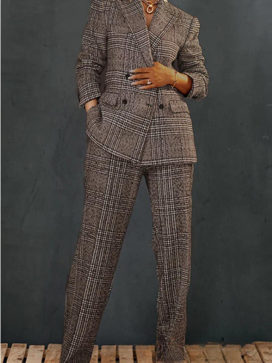 Women`s Grid Coat Suit New Style