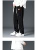 Men's Corduroy Heavyweight Straight-Leg Sweatpants: Trendy Wide-Leg Casual Pants for Spring and Autumn.