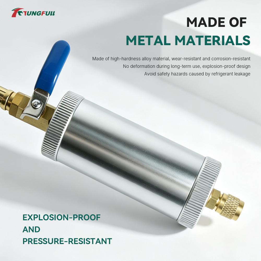 AC Oil Injector Kit 1/4" SAE Connector Refrigeration Oil Filler For Automotive R12 R22 Refrigerant System Maintenance Tool