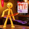 1 Set Novelty Action Figure Stickman Assembled Robot Movable 3d Printing Mannequin Multi-jointed Stickman Toy
