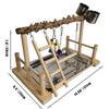Wood Bird Playground Parrot Playstand with Feeder Cups Ladder Versatile Exercise Swing Toys for