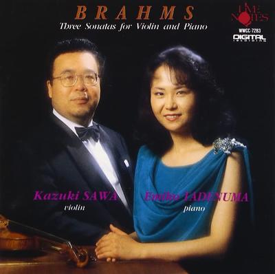 CD KAZUKI SAWA HOUSLE - Brahms: Houslová sonáta Všechny 3 písně Japonsko ObiClassical Used
