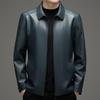 Echte Lederjacke Herren Herbst- und Winterkleidung Plus Samt Revers Business Casual Lammfell Oberteil Mittleren Alters Dünne Lederjacke