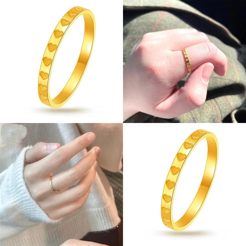 Beautifully Crafted Heart Ring In Gold Plated Brass For Romantic Gifts And Memories