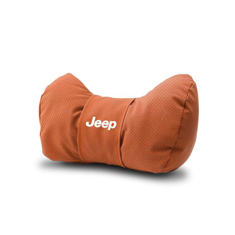 Suede Car Soft Headrest Neck Support Seat Waist Pad Lumbar For Jeep Grand Cherokee Wrangler Gladiator Compass Renegade Wagoneer ALO1