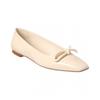Ferragamo Knot Detail Leather Flat White