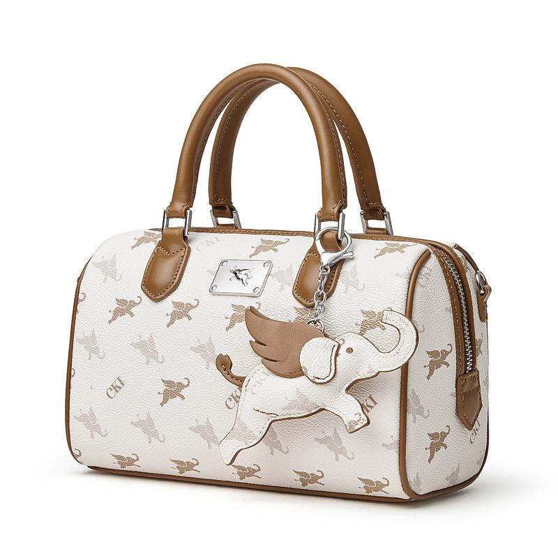 Spring Flying Elephant Exquisite Boston Bag Versatile Niche Light Luxury Shoulder Bag Portable Messenger Bag 22*11*15