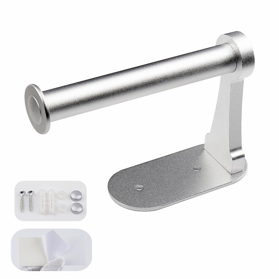 Porte-papier toilette adhésif pour cuisine salle de bain aluminium or mat noir argenté support papier WC étagère