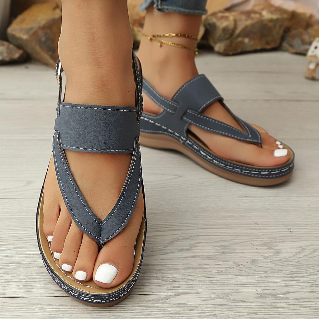 Sandali con cinturino da donna estivi Scarpe basse da donna Scarpe casual solide con punta aperta Roma Zeppe Sandali infradito Scarpe da donna sexy