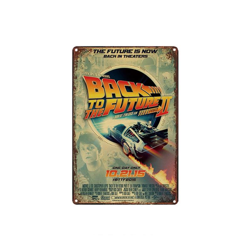 Zpátky do budoucnosti Slavný Sci-Fi Film Plechová cedule Kovová Železná deska Malba Retro Klasický Plakát Bar Ložnice Nástěnná Samolepka Umění Pl s