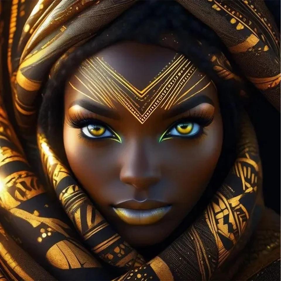 5D DIY African Women Diamond Painting Mosaic Sale Full Square Round Diamond Painting DIY Embroidery Picture Of Rhinestones