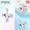 Charms Plata Originales Butterfly Design Flower Design Beads For Charms Copper Bracelet Beads Jewellery Producing Women'S Gift Idea
