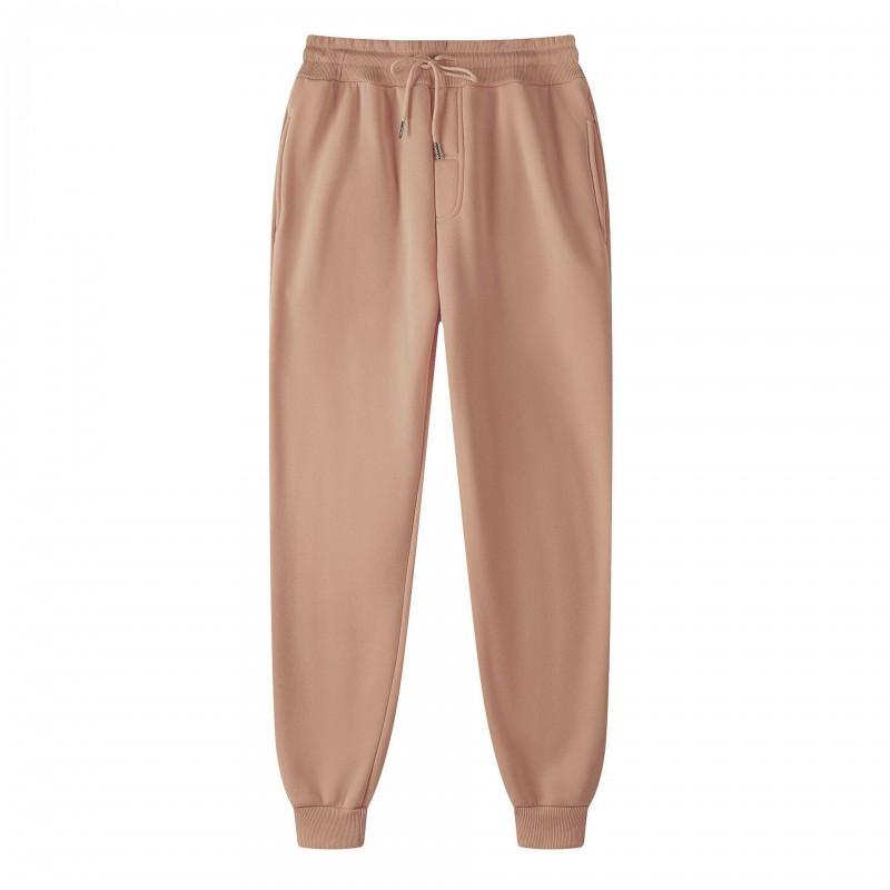 Mens Fleece Jogger Pants Casual Sportswear Straight Fit Elastic Waist Drawstring Bottom