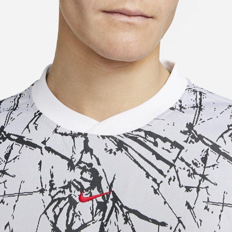 Nike T Shirts Men's White Crew Neck Moderate Straight Fit DV9770-100