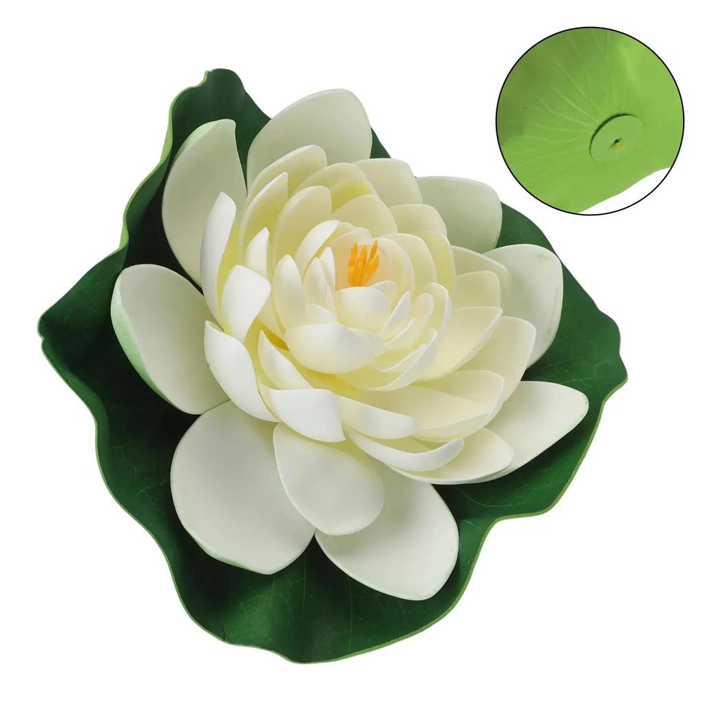 Artificial Floating Lily Pads Pond Flowers For Aquarium Decoration EVA Plastic Material Realistic Appearance Water Decoration