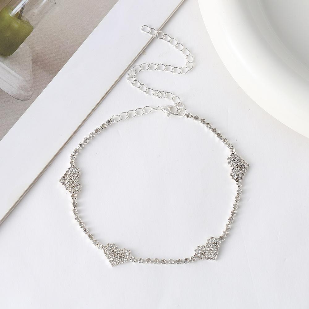 Sparkling Heart Rhinestone Anklet: Versatile Beach Jewelry for Women