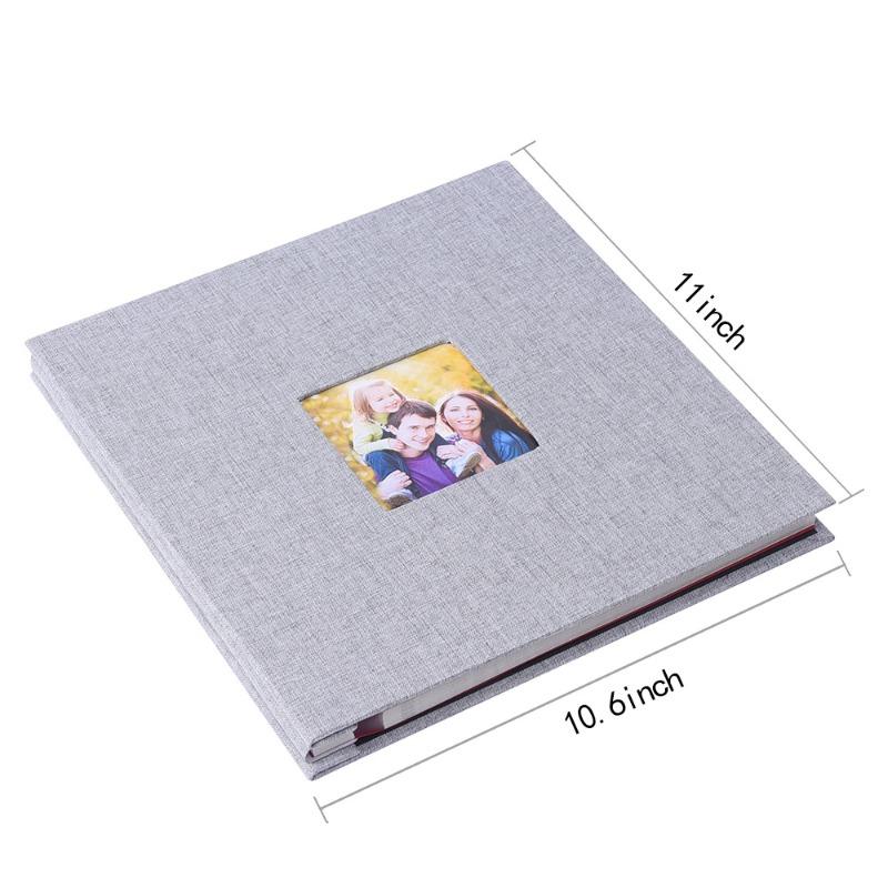 1PC Álbum de Fotos Laminado Autoadesivo Superfície de Linho Família DIY Colado Feito à Mão Álbum de Selos Artigos Domésticos