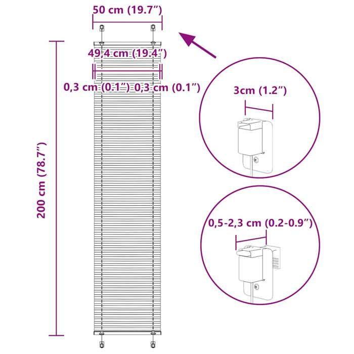 VidaXL Store Plissé Blanc 50x200 Cm Largeur Du Tissu 49,4 Cm Polyester, Store Plissé De Fenêtre, Store Accordéon, Store 4015507