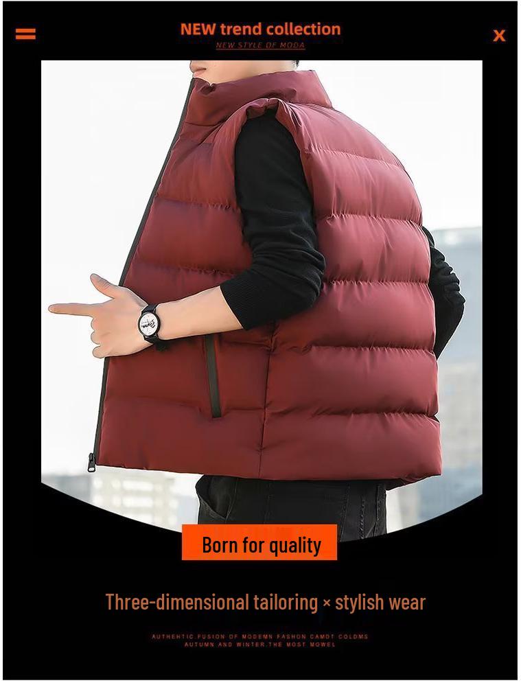 Men's Plus Size Warm Sleeveless Down Vest for Autumn & Winter