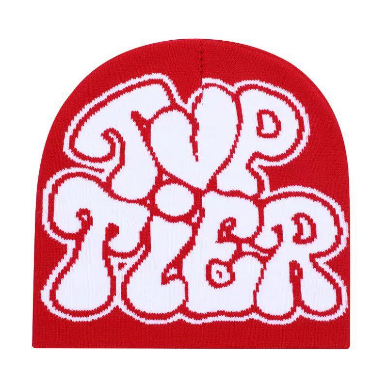 New Y2K Jacquard Letter Bean Hat Winter Cold Protection and Warmth Knitted Knitted Cold Hat for Men and Women