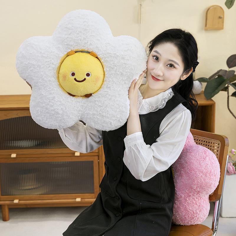 Cute Bee Flowers Plush Toys for Girls Office Pillows On Car Bouquet Pillows for Chinese Valentine's Day Gifts Sleeping Pillows