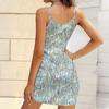 Summer New Retro Solid Color  Patterns  Print Sleeveless Bodycon Dress with Pockets Sexy Slim Fit Elegant Party Dress