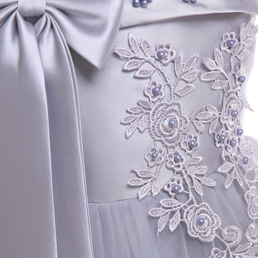 Girls' Off-Shoulder Spaghetti Strap Beaded Flower Princess Wedding Dress