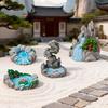 2 szt. Miniaturowa kamienna statua Żywiczne modele sztucznych skał do materiałów do dioram Krajobraz z miniaturowymi pociągami Kolejowy stół piaskowy Akcesoria do ogrodu zen