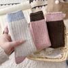 Wool Socks Children'S Stacking Socks Season Warm Fleece Thickened Stockings Color Matching Retro Ideas Yarn Medium Tube Socks Women