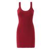 French Retro Sleeveless Knit Mini Dress - Sweet, Elastic Waistband, Pure Color for Women