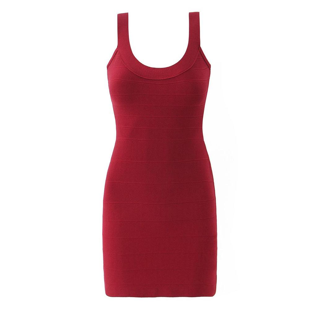 French Retro Sleeveless Knit Mini Dress - Sweet, Elastic Waistband, Pure Color for Women