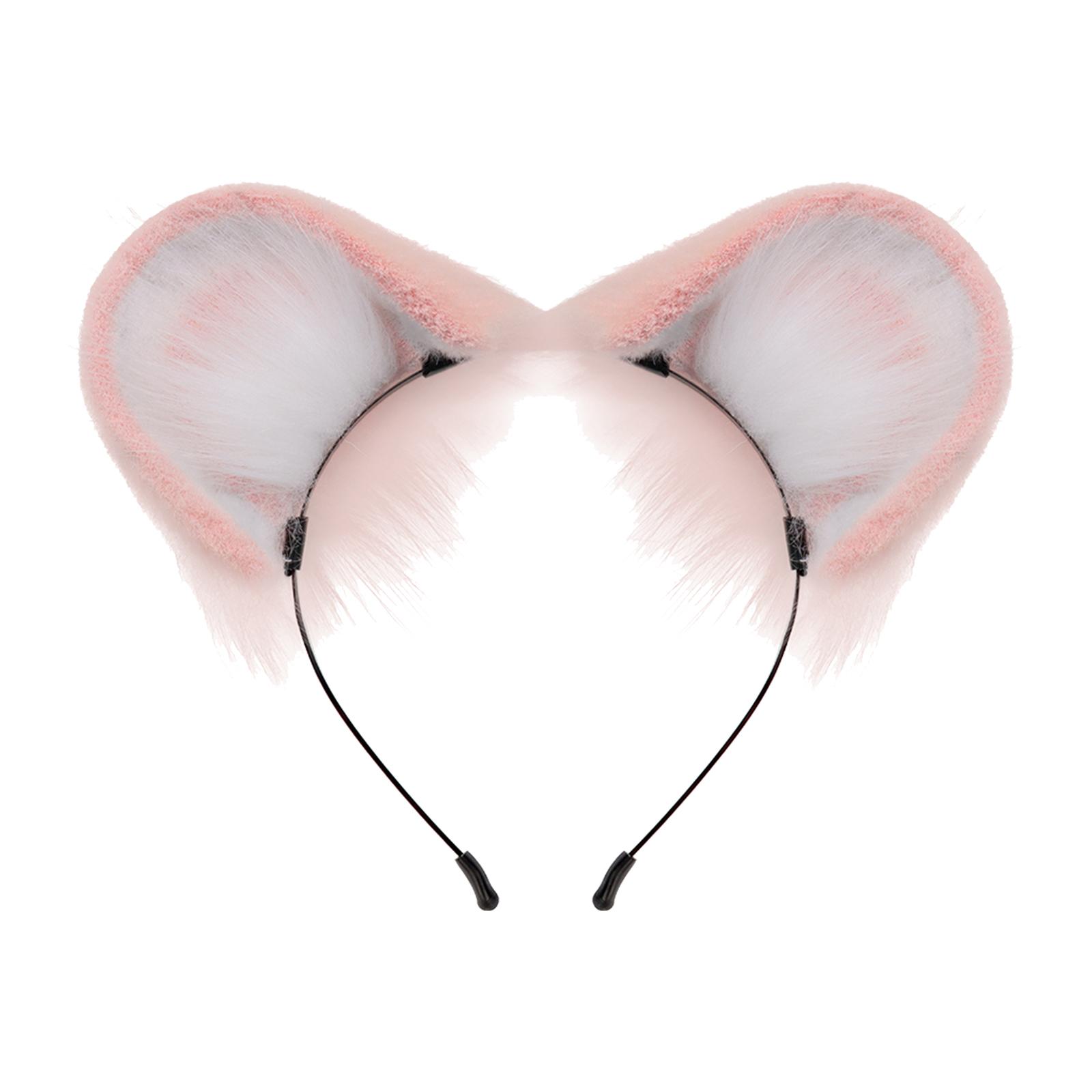 

Hamster Ears Headband Hair Hoop Adult Kids Cute Hair Band Headwear for Animal Themed Parties Dress up Cosplay Photo Props Party рожевий