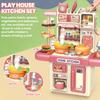 Kids Play Kitchen Set Simulation Cooking Toy with Spray Effect and Light for Children's Toys and Gifts