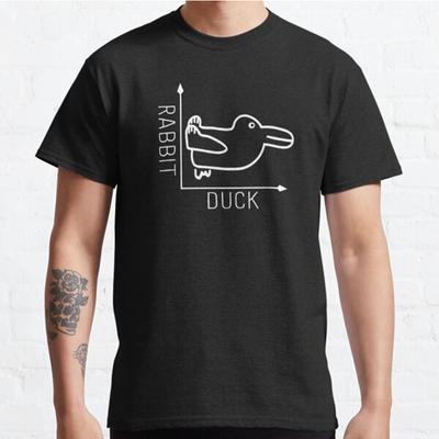 Plus Size S-3XL Wittgenstein Rabbit Duck Illusion Printed T-shirt Men's Tops Fashion Clothes Tees